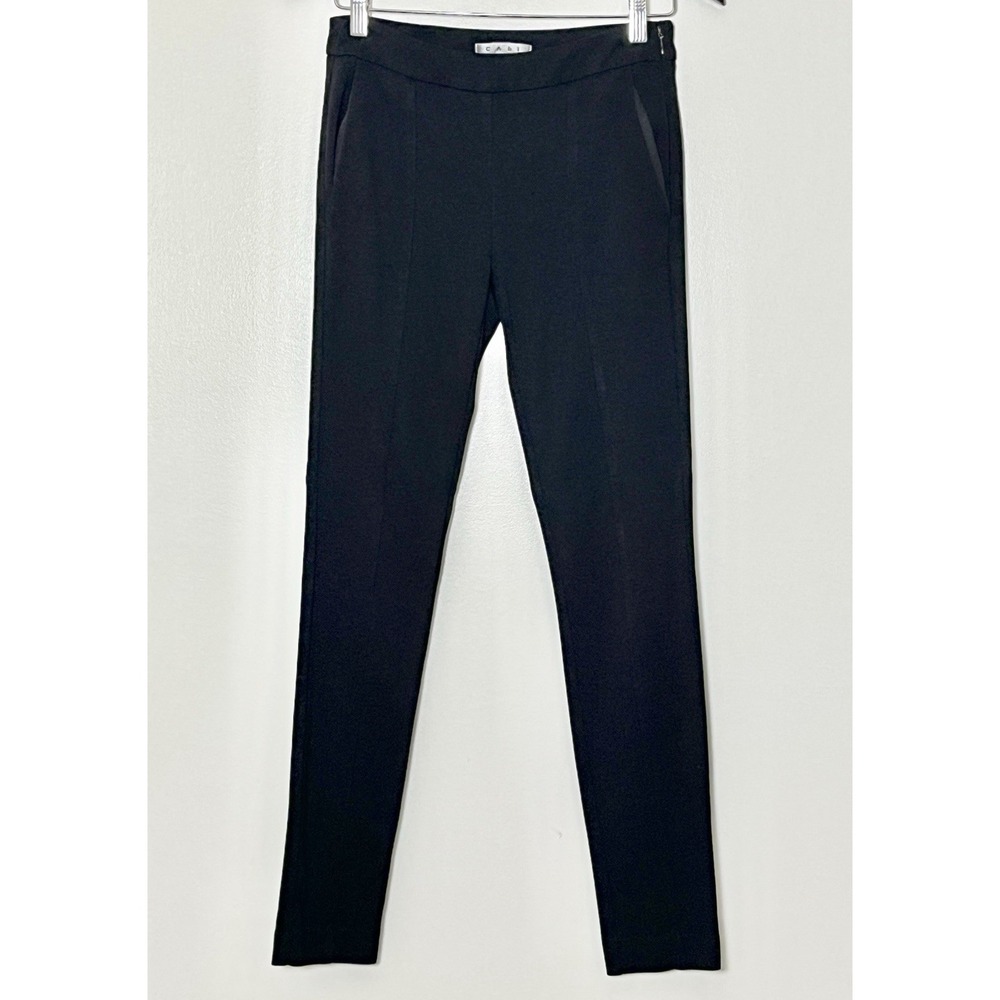 Cabi Ponte Pants Women's 2 Black Dark Academia Quiet Luxury Professional Stretch